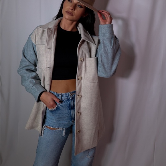 Color Block Shacket - Picture 2 of 5